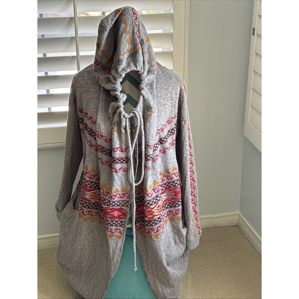Johnny Was Warm Gray Hoodie, Duster, Cardigan Long NWT Size S